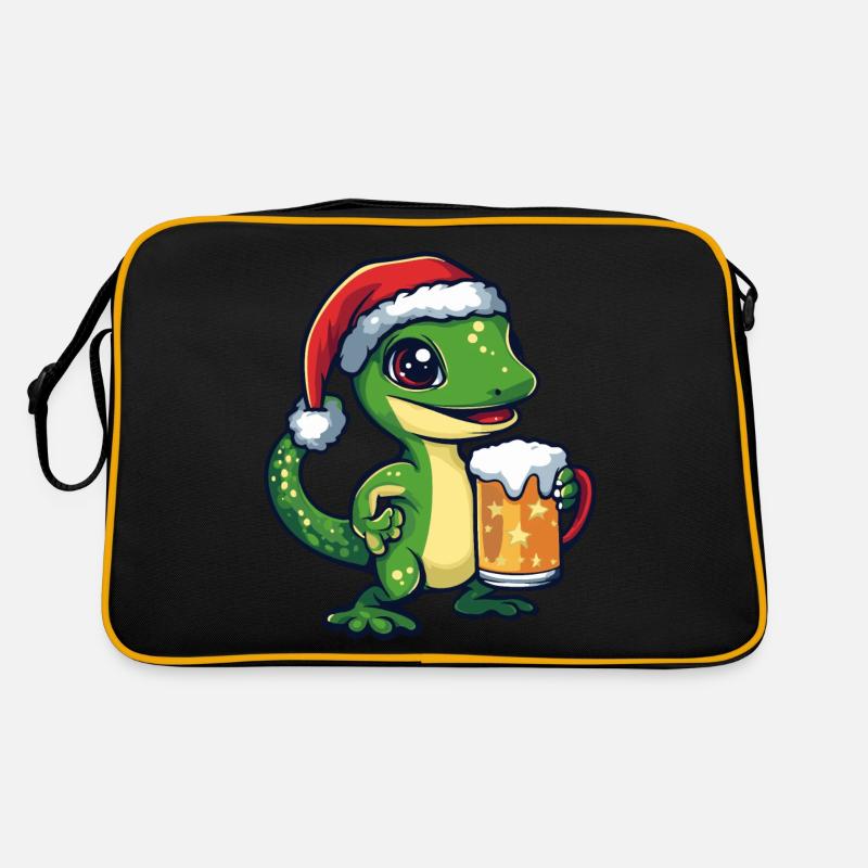 Lizard Christmas Beer Funny Retro Bag