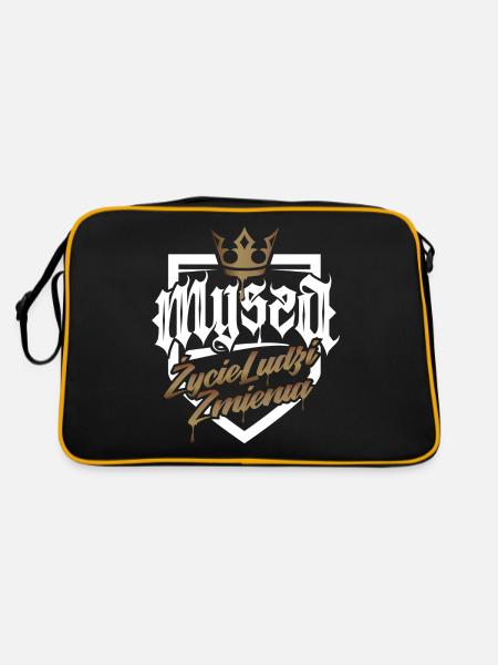 Maus - Retro Tasche - Schwarz/Gold