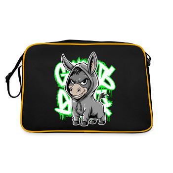 Donkey Urban Animal Style Animal Lover - Retro Bag - black/gold - Back