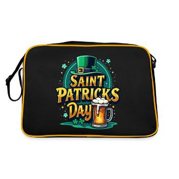 Saint Patrick`s Day Beer - Retro Tasche - Schwarz/Gold - Hinten