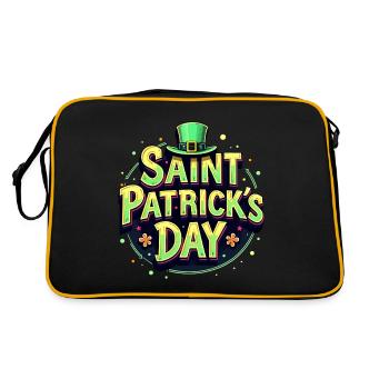 Saint Patrick`s Day Beer - Retro Tasche - Schwarz/Gold - Hinten