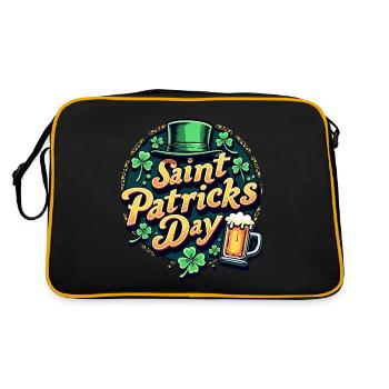 Saint Patrick`s Day Beer - Retro Tasche - Schwarz/Gold - Hinten