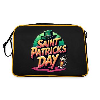 Saint Patrick`s Day Beer - Retro Tasche - Schwarz/Gold - Hinten