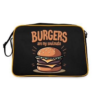 Burgers are my Soulmate Hamburger Fast Food - Retro Tasche - Schwarz/Gold - Hinten