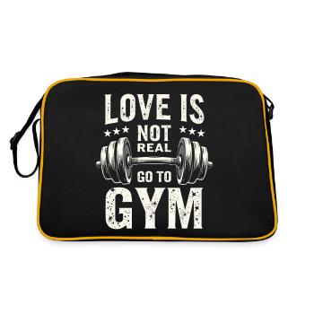 Love is not real – Go to Gym - Gym Spruch - Retro Bag - black/gold - Back