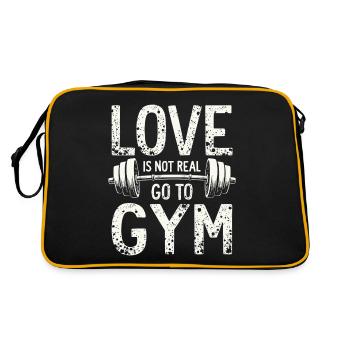 Love is not real – Go to Gym - Gym Spruch - Retro Bag - black/gold - Back