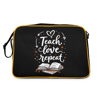 Teach Love Repeat – Teacher Educator Education School - Retro Bag - black/gold - Back