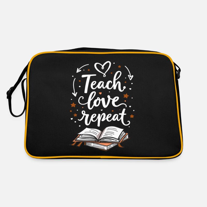 Teach Love Repeat – Teacher Educator Education School Retro Bag