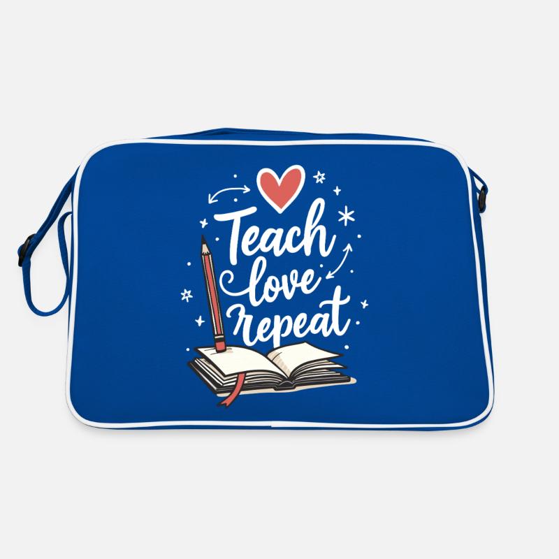 Teach Love Repeat – Lehrer Erzieher Bildung Schule Retro Tasche