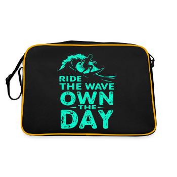 Surfer sur la vague – Own the Day Dicton - Sac Retro - noir/or - Dos