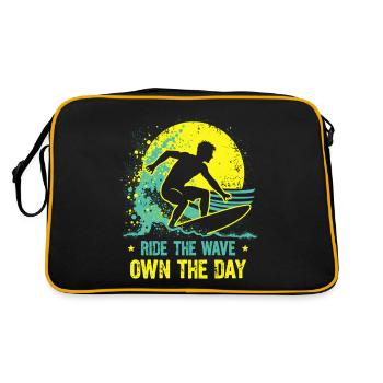 Surfer sur la vague – Own the Day Dicton - Sac Retro - noir/or - Dos