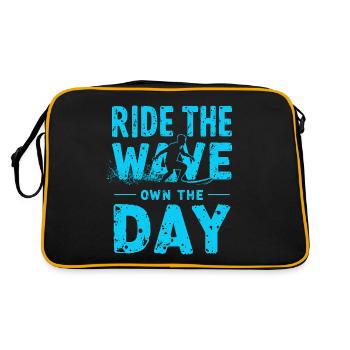 Surfer sur la vague – Own the Day Dicton - Sac Retro - noir/or - Dos