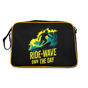 Surfer sur la vague – Own the Day Dicton - Sac Retro - noir/or - Dos