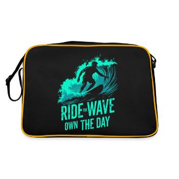 Surfer sur la vague – Own the Day Dicton - Sac Retro - noir/or - Dos