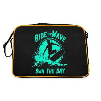 Surfer sur la vague – Own the Day Dicton - Sac Retro - noir/or - Dos