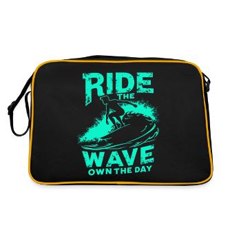 Surfer sur la vague – Own the Day Dicton - Sac Retro - noir/or - Dos