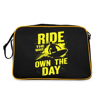 Surfer sur la vague – Own the Day Dicton - Sac Retro - noir/or - Dos