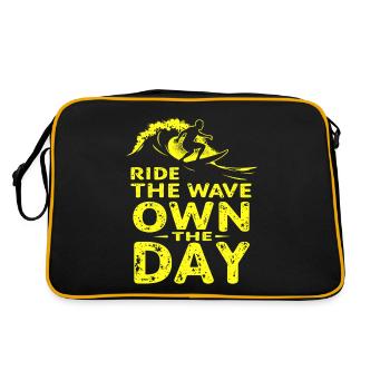 Surfer sur la vague – Own the Day Dicton - Sac Retro - noir/or - Dos