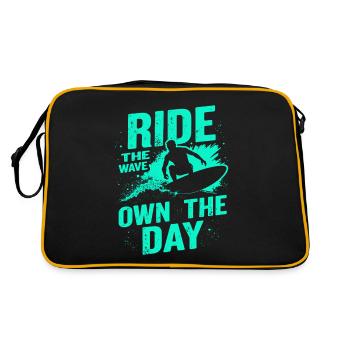 Surfer sur la vague – Own the Day Dicton - Sac Retro - noir/or - Dos