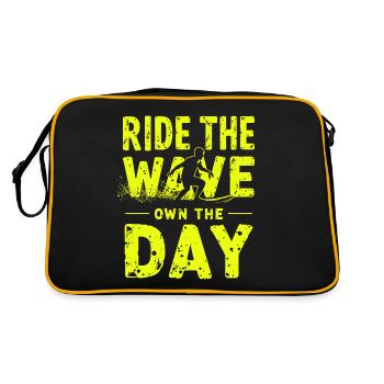 Surfer sur la vague – Own the Day Dicton - Sac Retro - noir/or - Dos