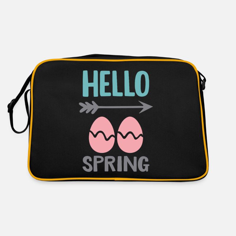 Hello Spring Spring Design with Easter Eggs Retro Bag