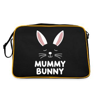 Mummy Bunny Osterdesign für Hasenfans - Retro Tasche - Schwarz/Gold - Hinten
