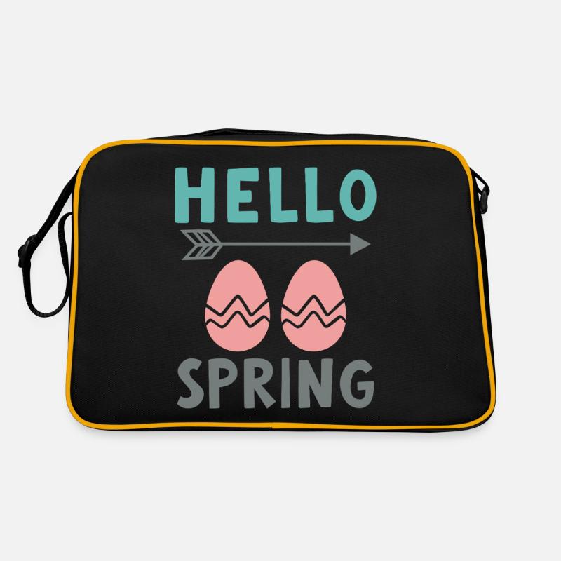 Hello Spring Spring Design with Easter Eggs Retro Bag