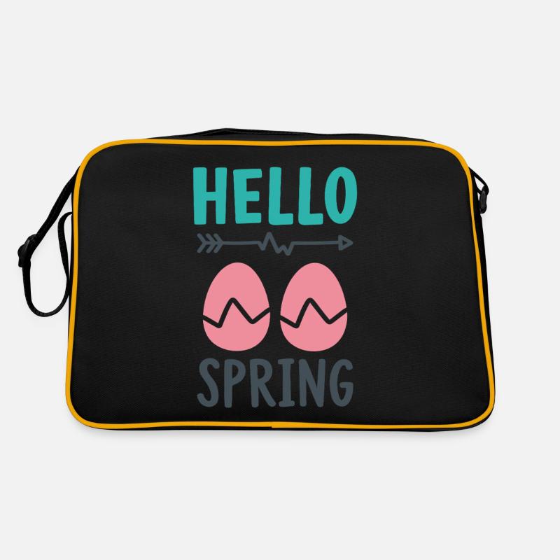 Hello Spring Spring Design with Easter Eggs Retro Bag
