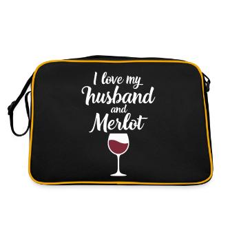 Husband Merlot Red Wine Lover - Retro Bag - black/gold - Back