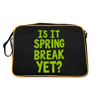 Spring Break Countdown Saying Quote - Retro Bag - black/gold - Back