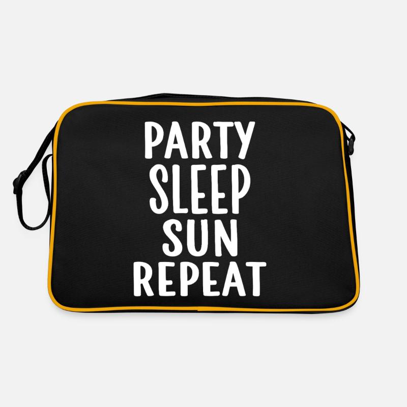 Party Sleep Sun Repeat – Sommer Lifestyle Retro Tasche