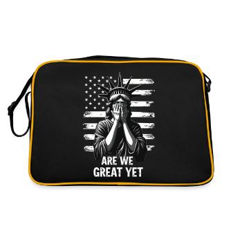 Are We Great Yet Statue of Liberty  America USA - Retro Bag - black/gold - Back