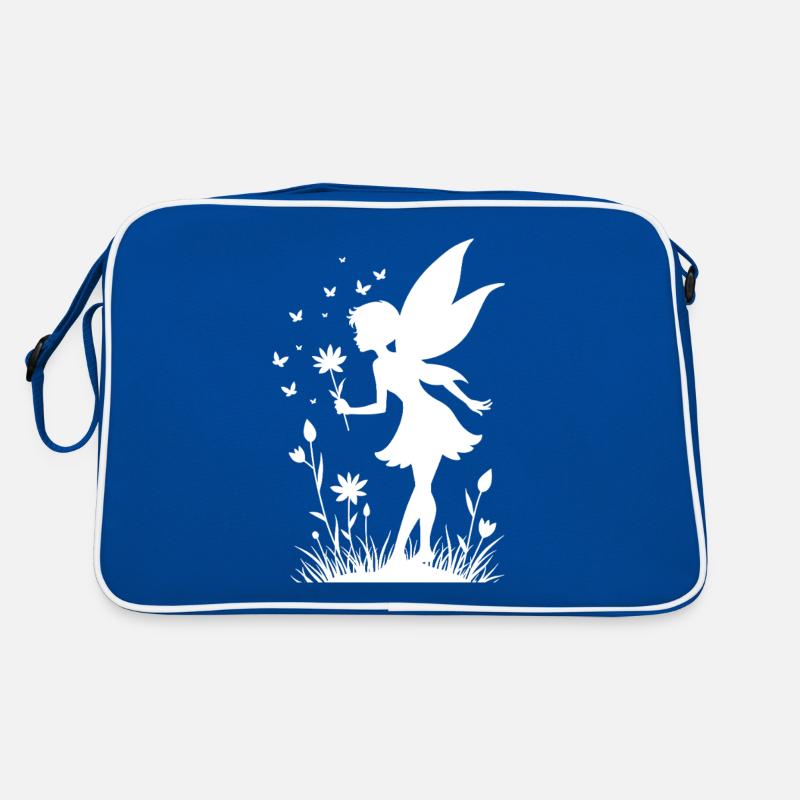 Fée magique avec des fleurs et des papillons Sac Retro