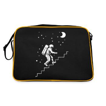 Astronaute dans les escaliers style spatial - Sac Retro - noir/or - Dos