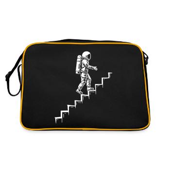 Astronaute dans les escaliers style spatial - Sac Retro - noir/or - Dos