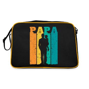 Silhouette de papa rétro – Style vintage pour la fête des pères - Sac Retro - noir/or - Dos