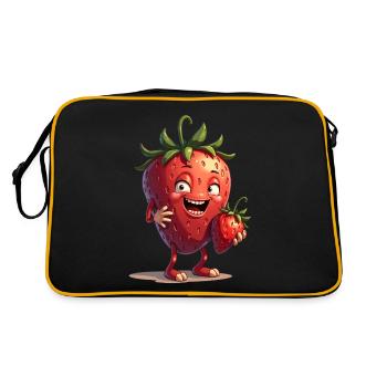 Drôle de fraises fraises fruits - Sac Retro - noir/or - Dos