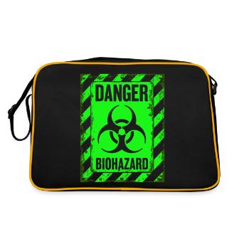 Danger Biohazard Grunge Zombies Apokalypse - Retro Tasche - Schwarz/Gold - Hinten