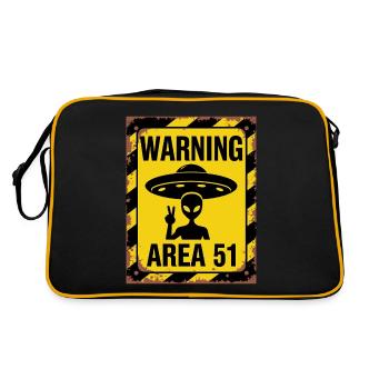 Avertissement OVNI Zone 51 - Entrez à vos risques et périls - Sac Retro - noir/or - Dos