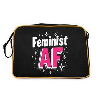 Féministe AF Déclaration Dicton - Sac Retro - noir/or - Dos