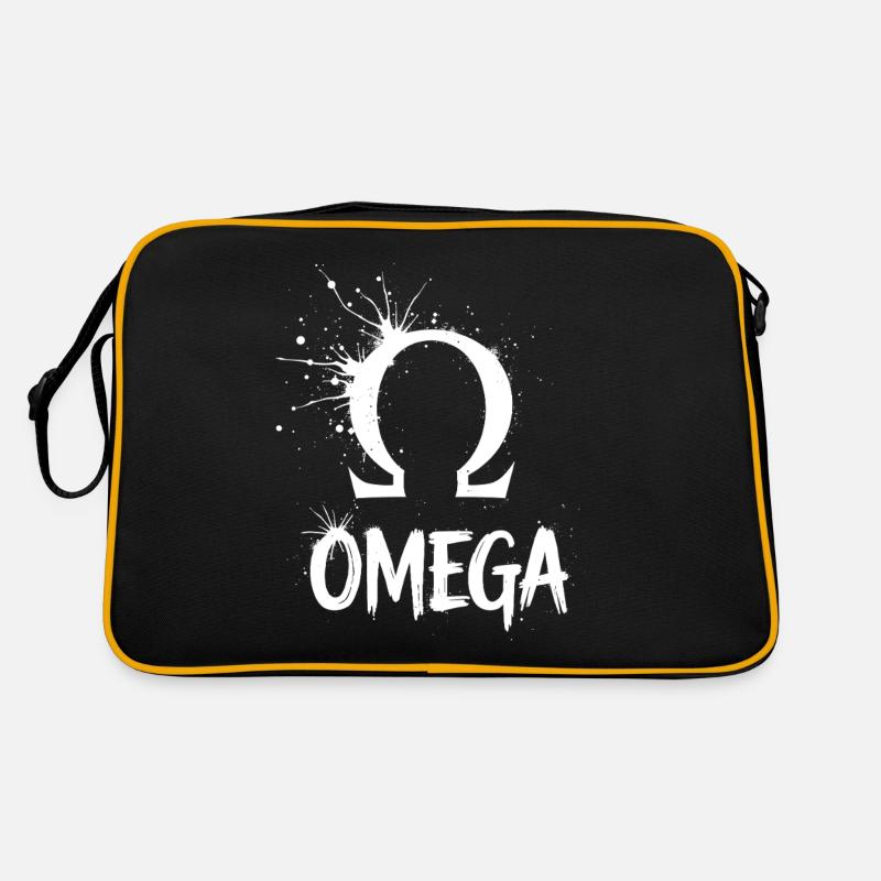 Omega Symbol Splash - Retro Tasche - Schwarz/Gold