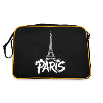 Tour Eiffel Pop Art Scène De Nuit - Sac Retro - noir/or - Dos