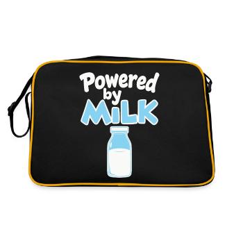 Powered by Milk - Milk Bottle Baby Saying - Retro Bag - black/gold - Back