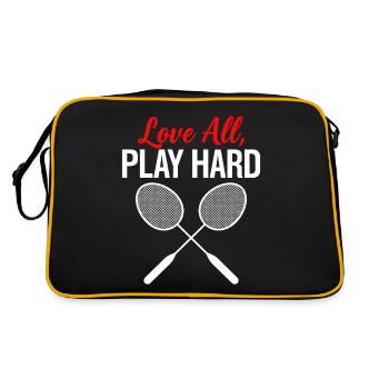 Love All Play Hard Badminton - Sac Retro - noir/or - Dos