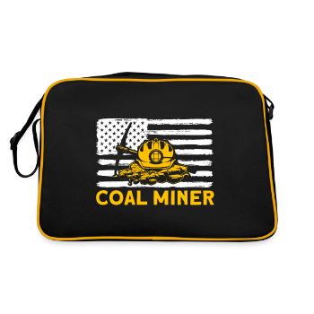 Bergbau unter Tage Bergleute unter Tage Bergbau - Retro Tasche - Schwarz/Gold - Hinten