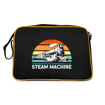 Züge Modelleisenbahn Zugfahren Geschenk - Retro Tasche - Schwarz/Gold - Hinten