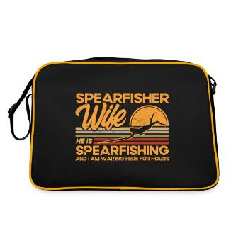 Speerfischer Speerfischer Ehefrau Geschenk - Retro Tasche - Schwarz/Gold - Hinten