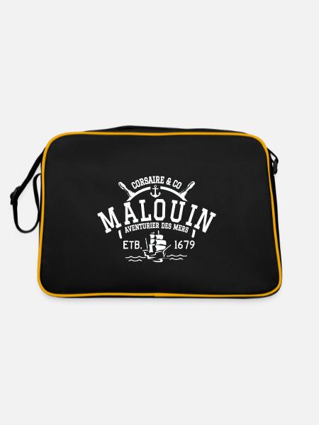 Korsar und Malouin - Retro Tasche - Schwarz/Gold - Hinten