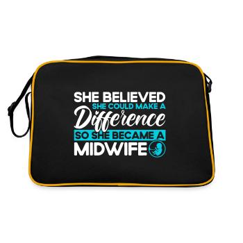Doula Midwife Obstetrician Gift - Retro Bag - black/gold - Back
