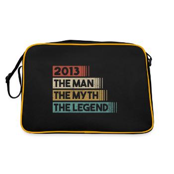Birthday Born in 2013 Man Myth Legend - Retro Bag - black/gold - Back